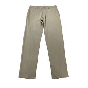 FootJoy Mens Golf Pants Khaki Tan Performance Polyester Straight Leg 36x32